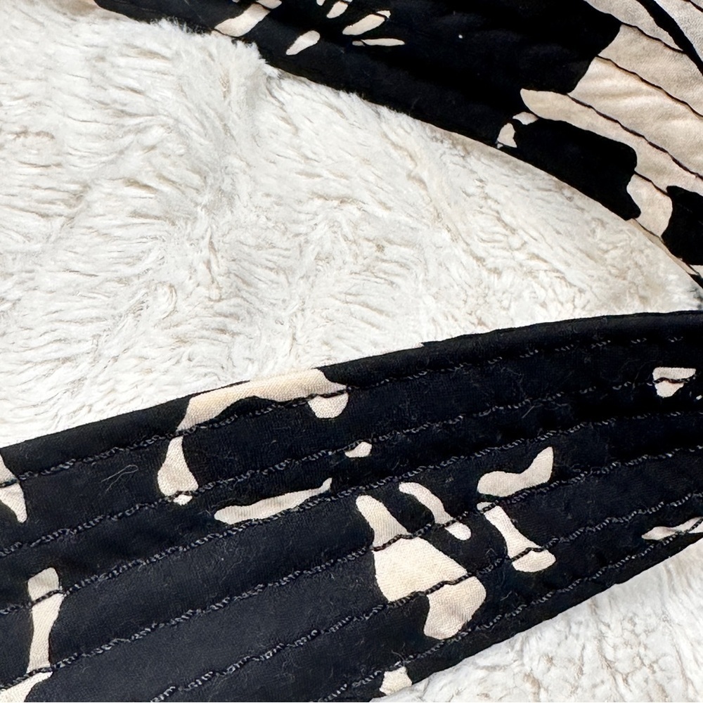 J.Crew Black and Cream Patterned Cotton  Belt, Metal Buckle, sz S/M EUC - Picture 6 of 8